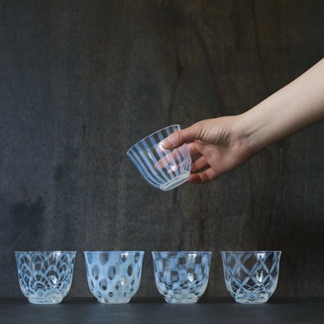 廣田硝子 大正浪漫冷茶杯 五入組