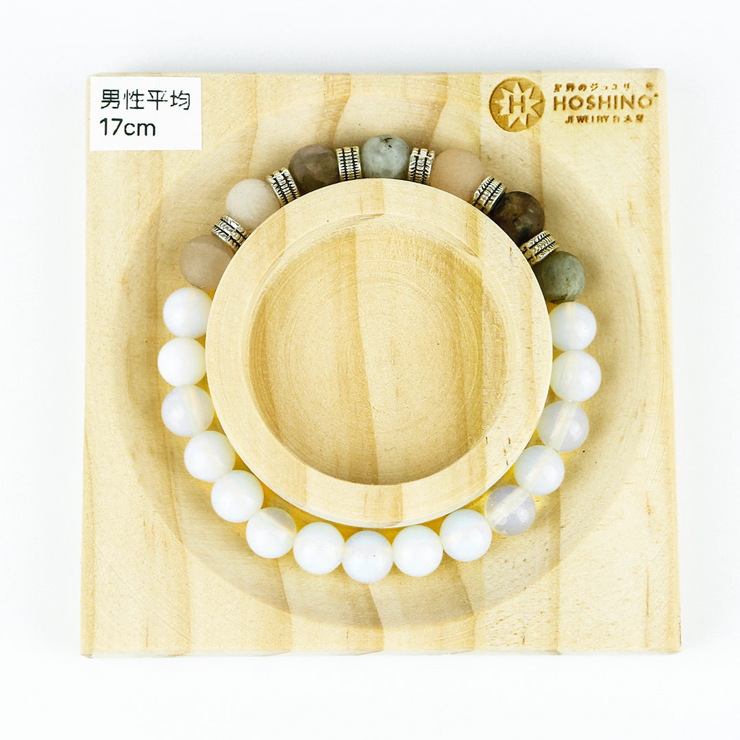 102113七輪調和手串/彩月光蛋白石/天然晶石/能量石/原生態/療癒
