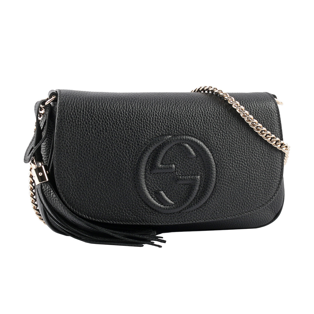 【Gucci】SOHO 系列流蘇牛皮翻蓋二用包