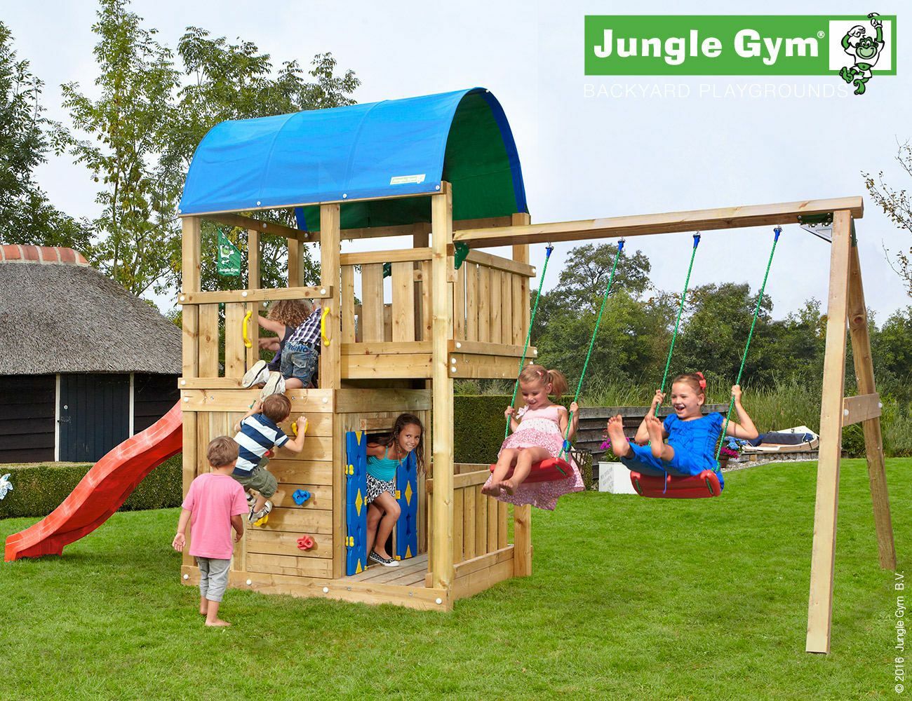 Farm Playhouse and 2 Swing