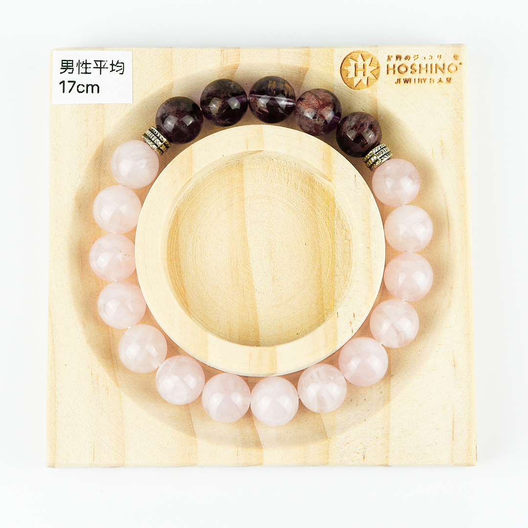 102123七輪調和手串/紫幽靈粉晶/天然晶石/能量石/原生態/療癒