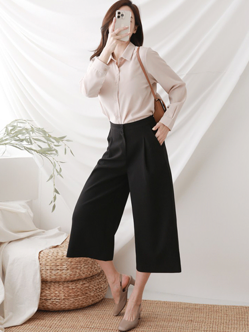 [現貨]螞蟻腰彈性寬褲 [ 3色 / S,L ]