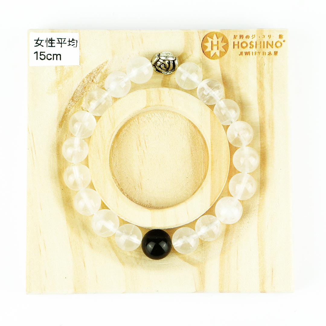 102129七輪調和手串/黑曜石月光石/天然晶石/能量石/原生態/療癒