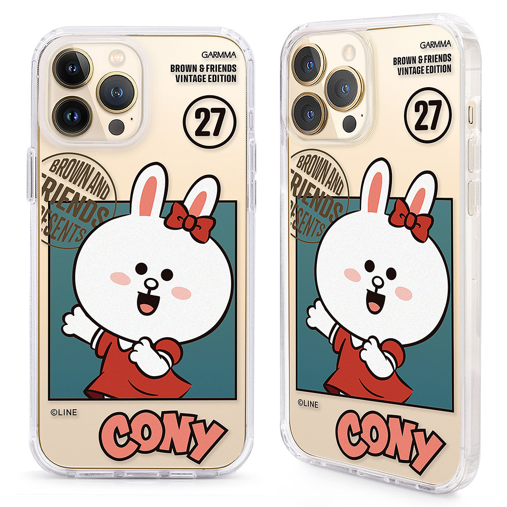 GARMMA LINE FRIENDS iPhone 13系列 二合一四角防摔保護套 復古兔兔