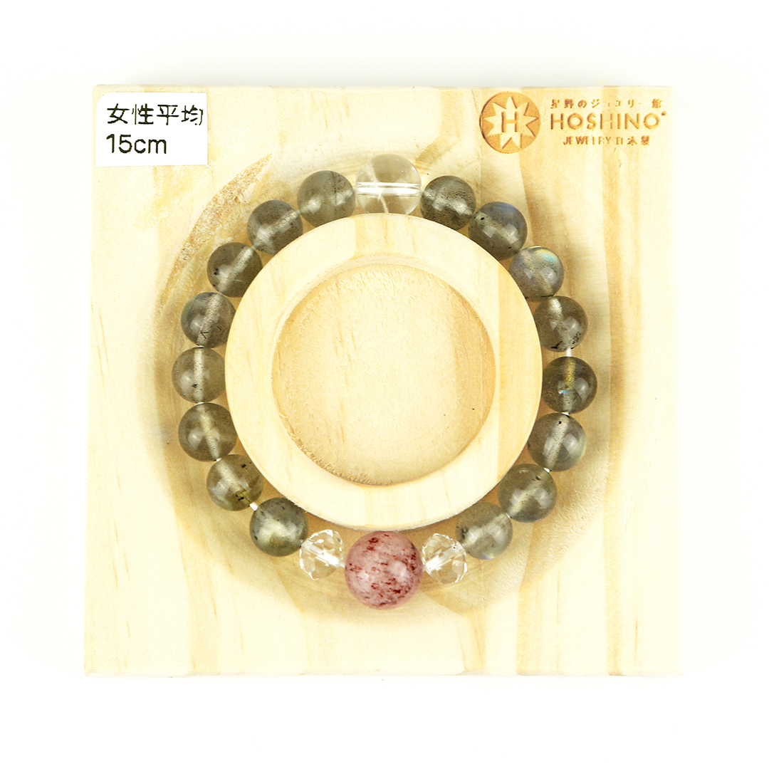 102134七輪調和手串/拉長石白晶/天然晶石/能量石/原生態/療癒