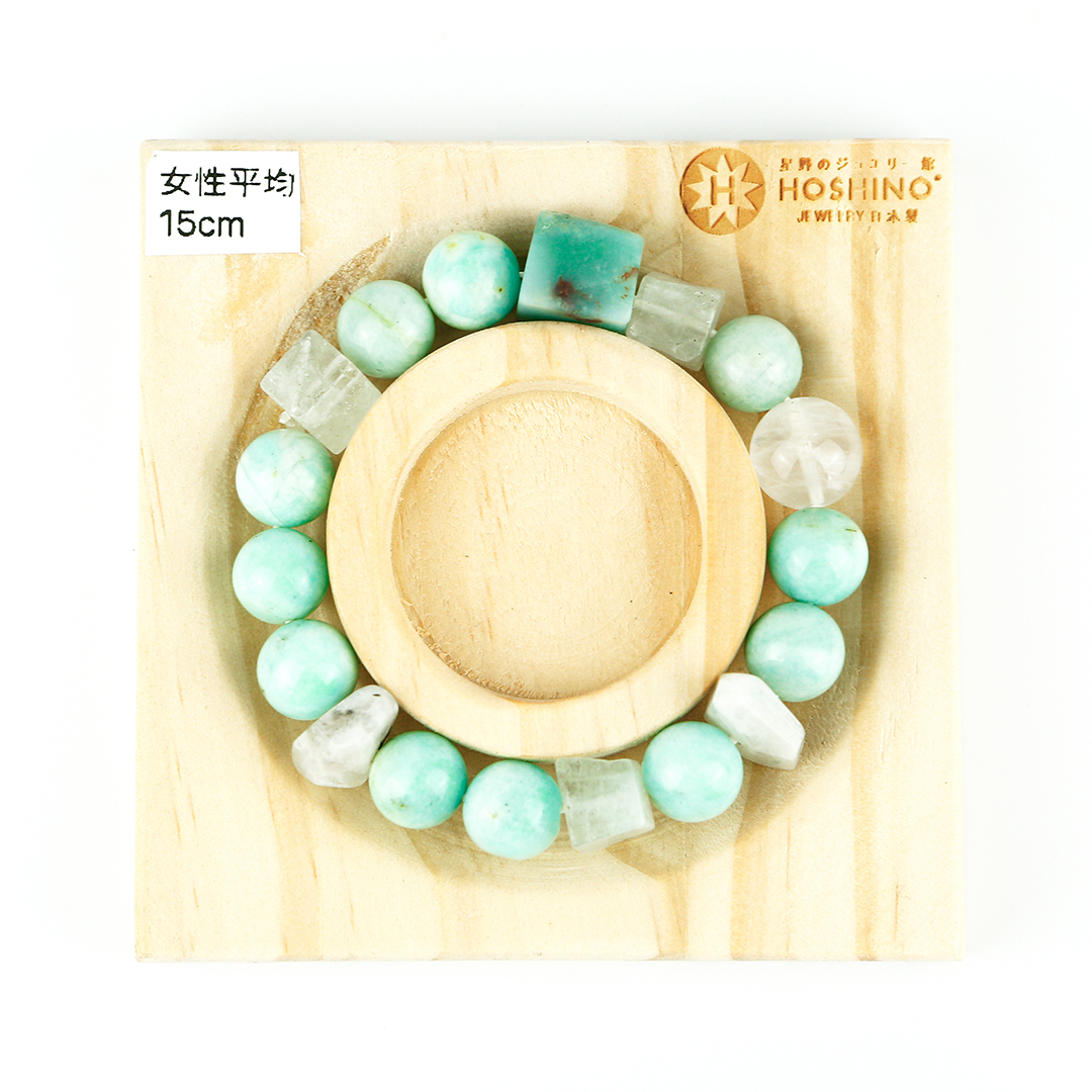 102138七輪調和手串/天河石月光石/天然晶石/能量石/原生態/療癒
