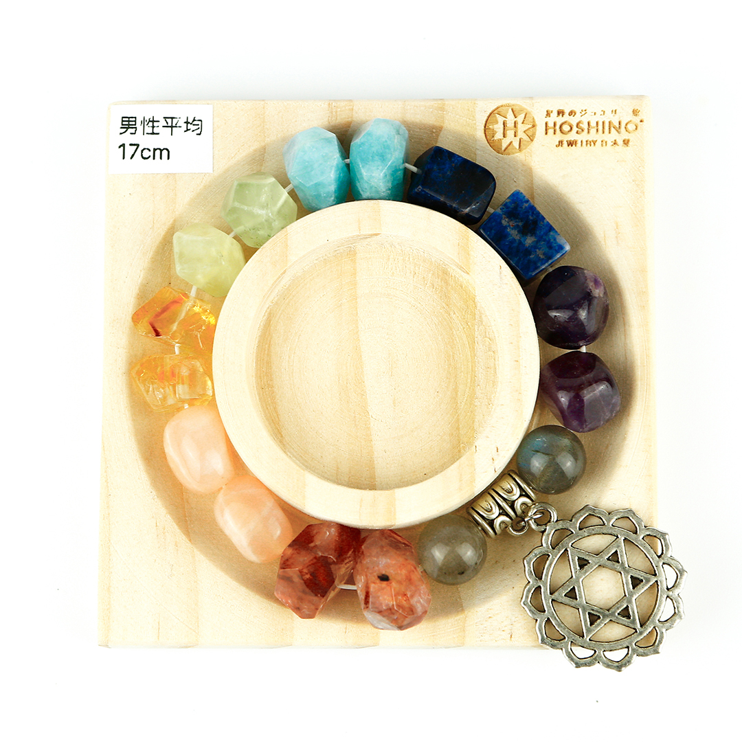 102142七輪調和手串/葡萄晶海藍寶/天然晶石/能量石/原生態/療癒