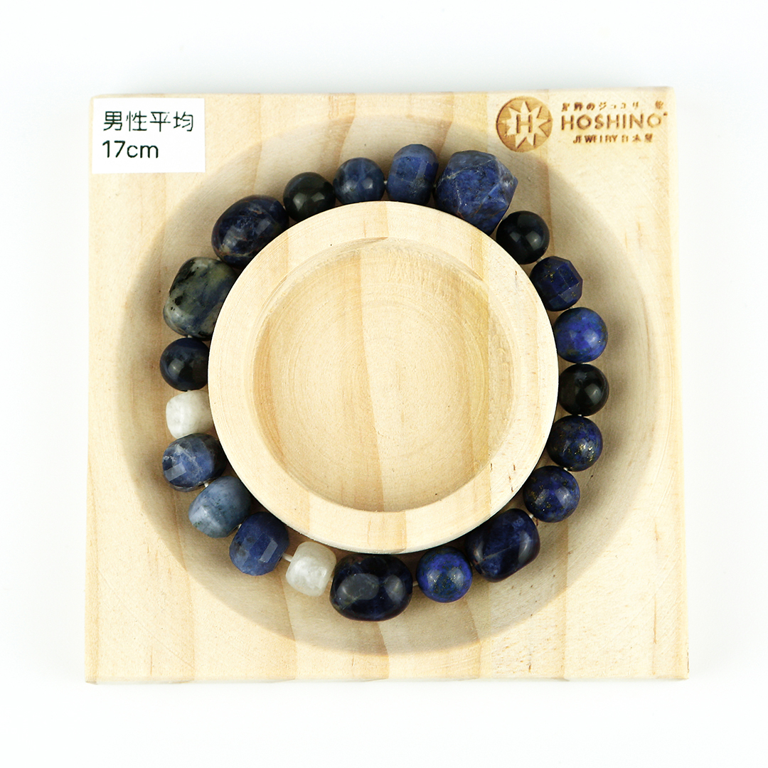 102150七輪調和手串/青金石藍紋石/天然晶石/能量石/原生態/療癒