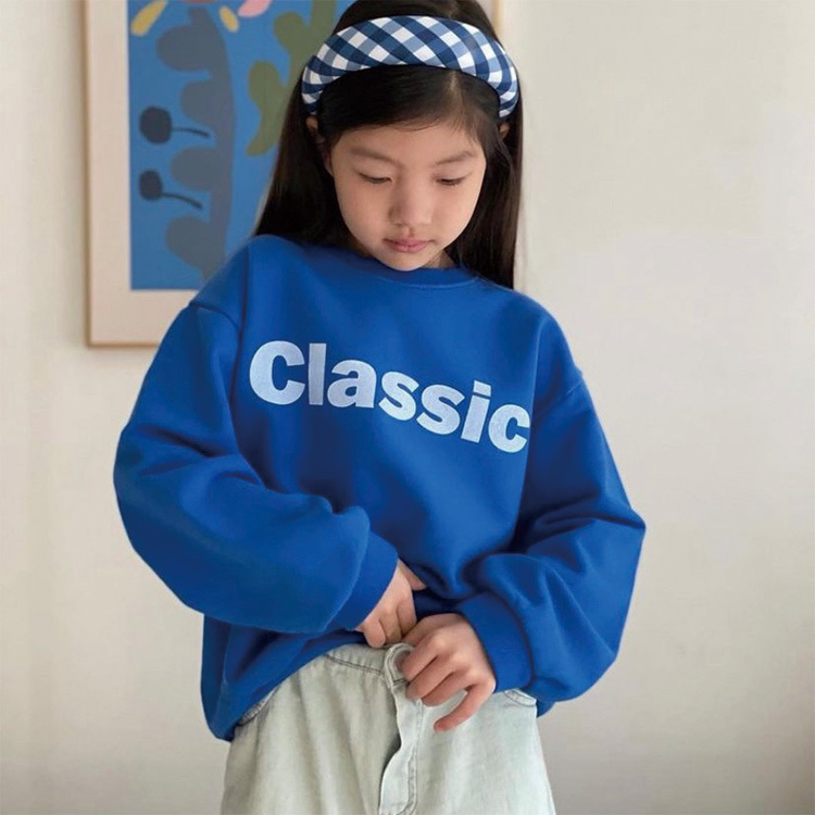 韓國 VL 孩子的Classic字母大學T 藍