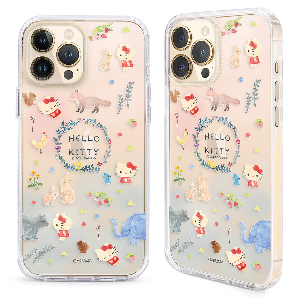 GARMMA Hello Kitty iPhone 13系列 二合一四角防摔保護套 森林小夥伴
