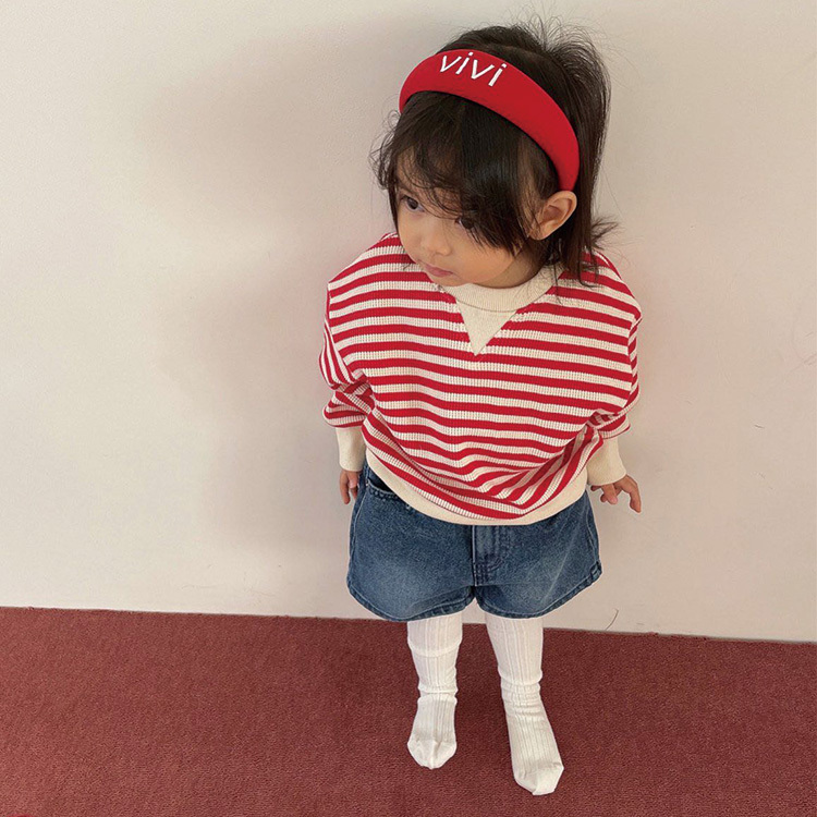 韓國 VL 孩子的學院感單寧短褲