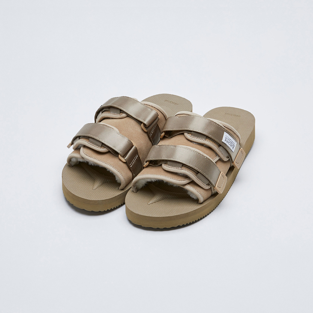 [出清商品售出無退換] SUICOKE MOTO-Mab OG-056MAB 灰褐色 毛絨 保暖 抗菌內裡 魔鬼氈 拖鞋【SK21056MABTU】