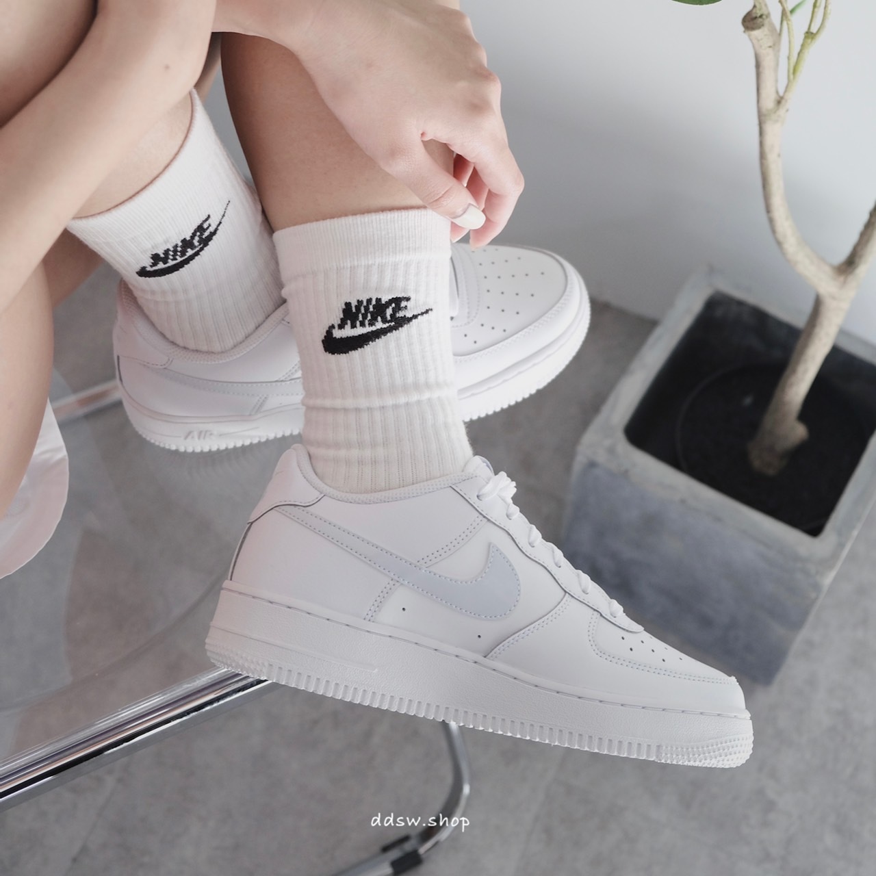 Nike Air Force 1 GS 冰晶珍珠白 Gray CT3839-106