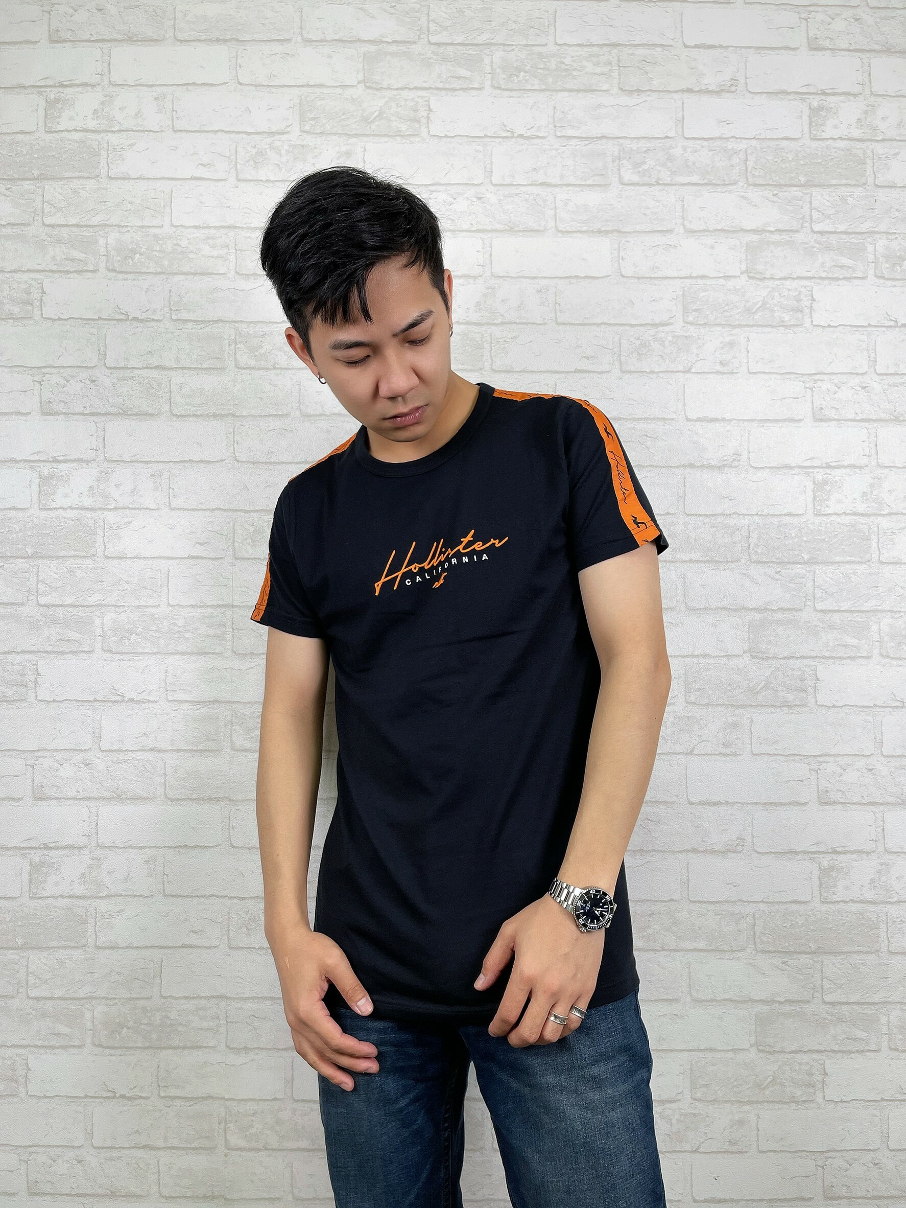 Hollister 海鷗 草寫字母 手袖串標 短袖T恤 短T
