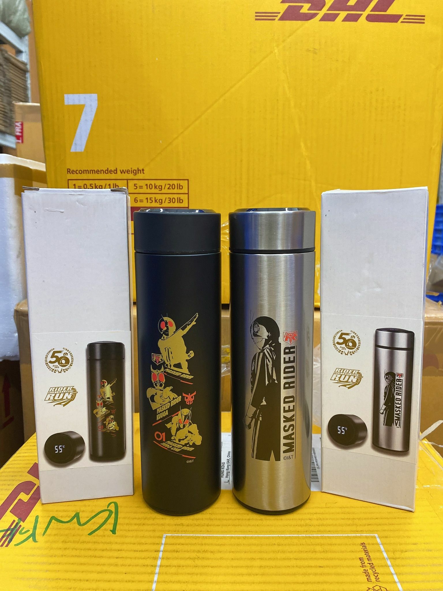 50週年泰國 地區限量版 蒙面超人 Riderman 智能測溫 保溫杯