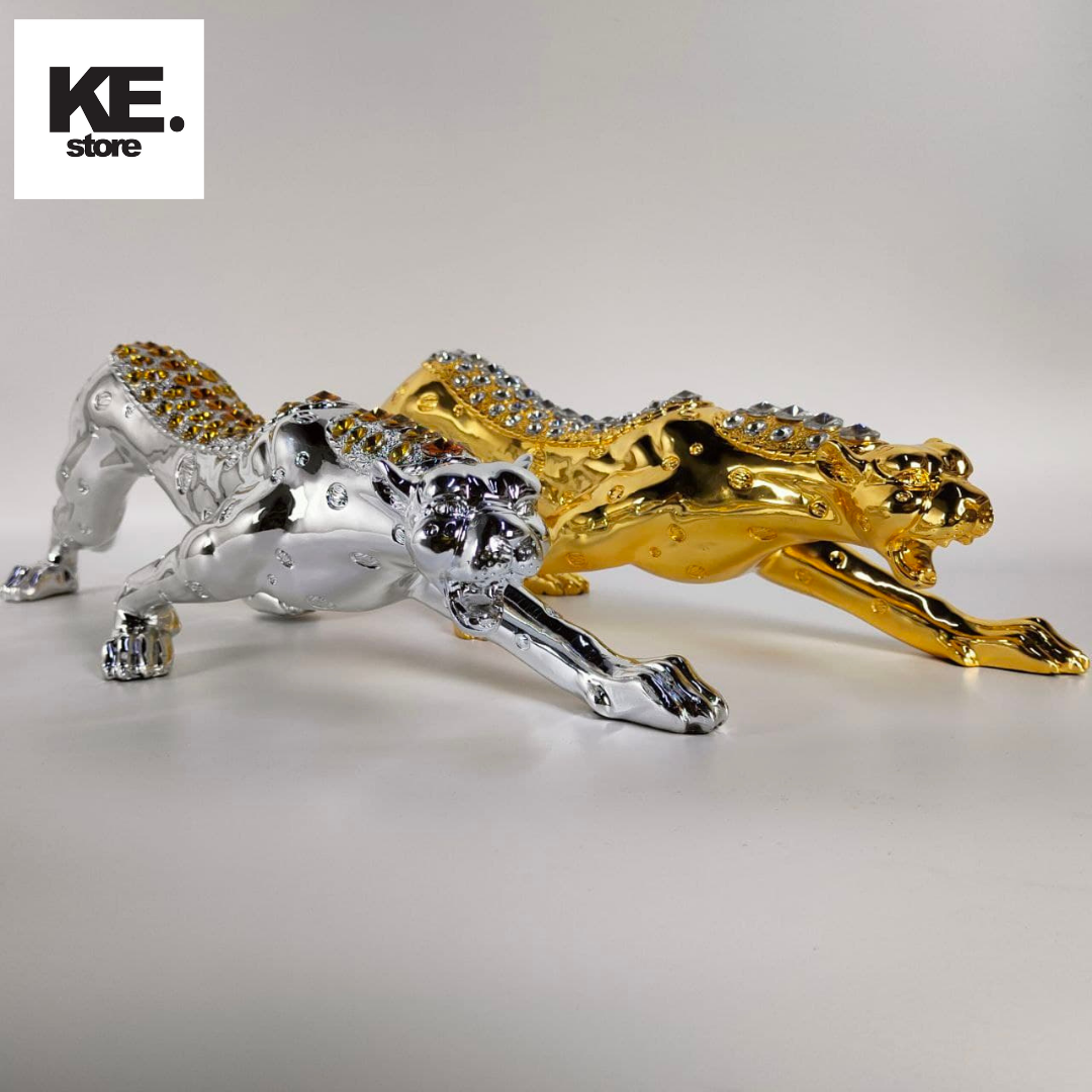 Decorative Metal Leopard Statue KE Store
