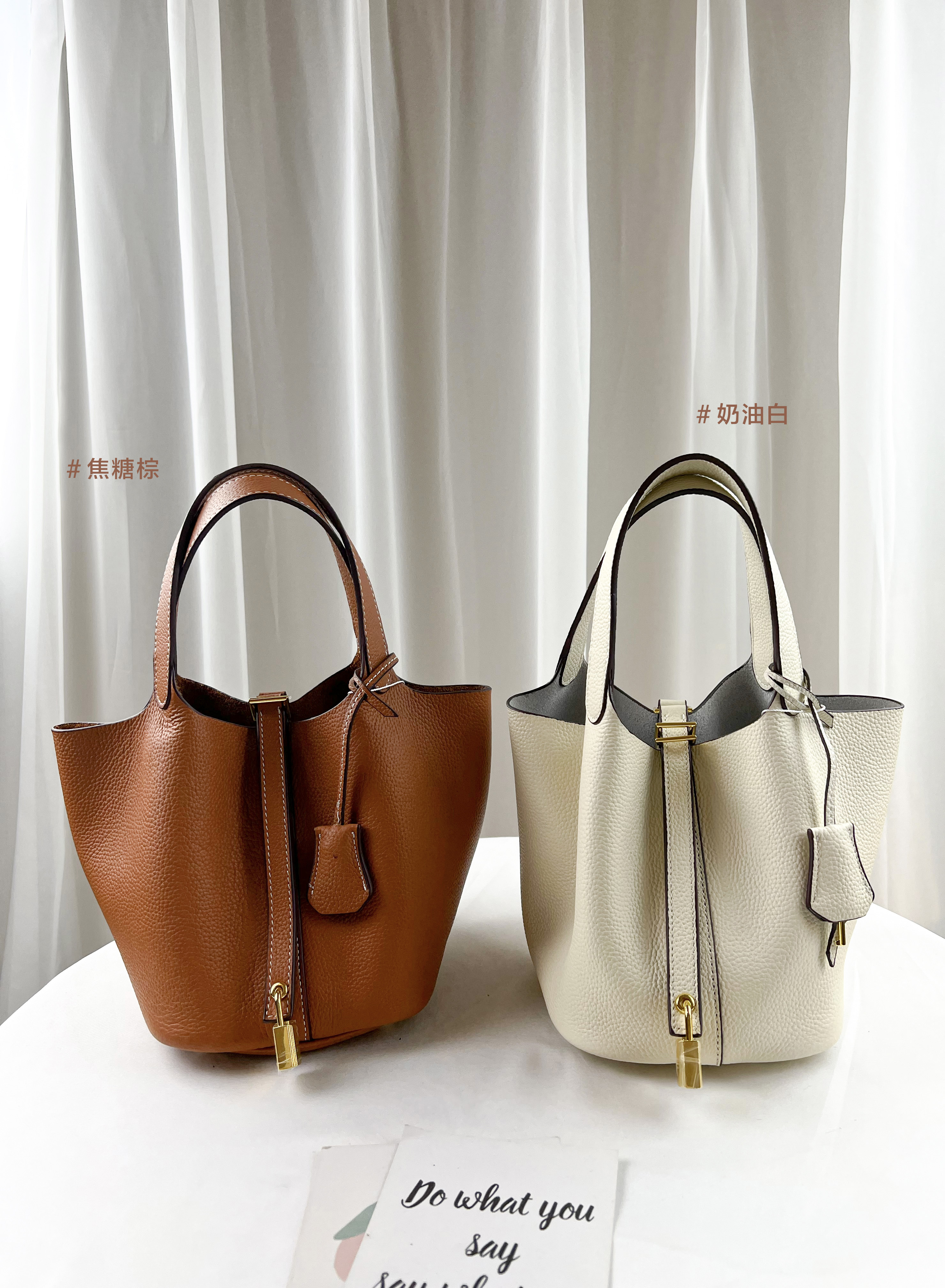 真皮牛皮絲巾提把手提包 附贈絲巾 #SM-8513