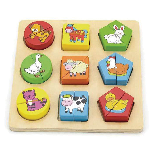 VIGA 59585 -積木拼板農場動物