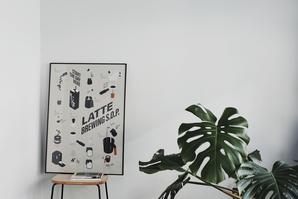 HMM義式拿鐵海報,韓系海報,咖啡海報,居家海報