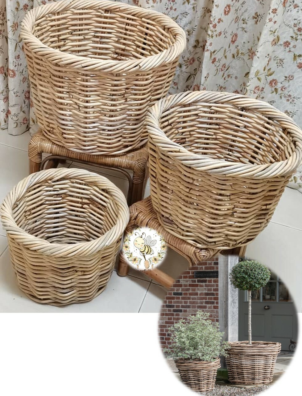 Rattan Planter Pot (3 in a set)
