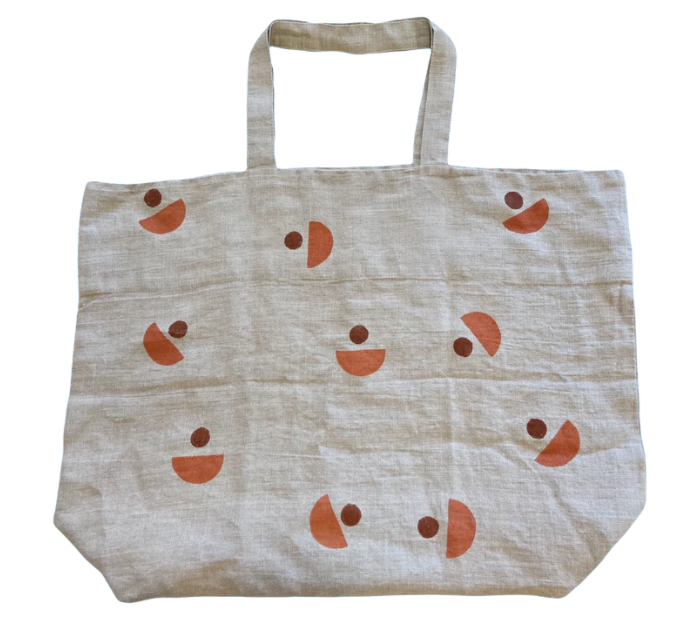 LITTLE BEACON  麻質大托特包  ROSE MOON MAMA BAG