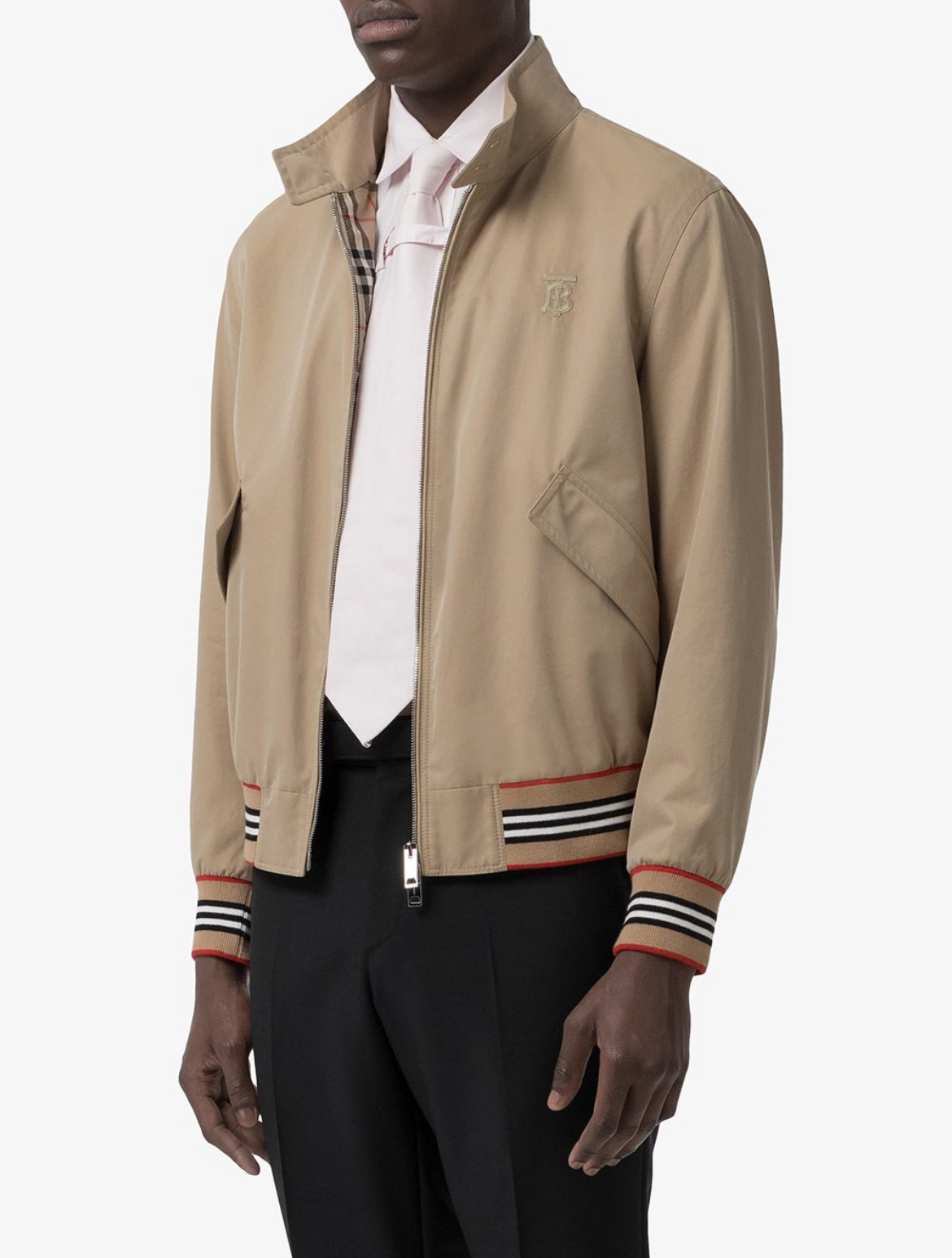 Icon Stripe Detail Monogram Motif Bomber Jacket, Burberry