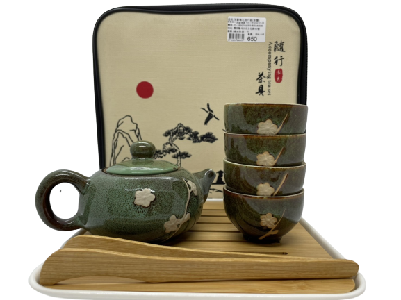 【便攜組】浮雕梅花泡茶旅行組9件組