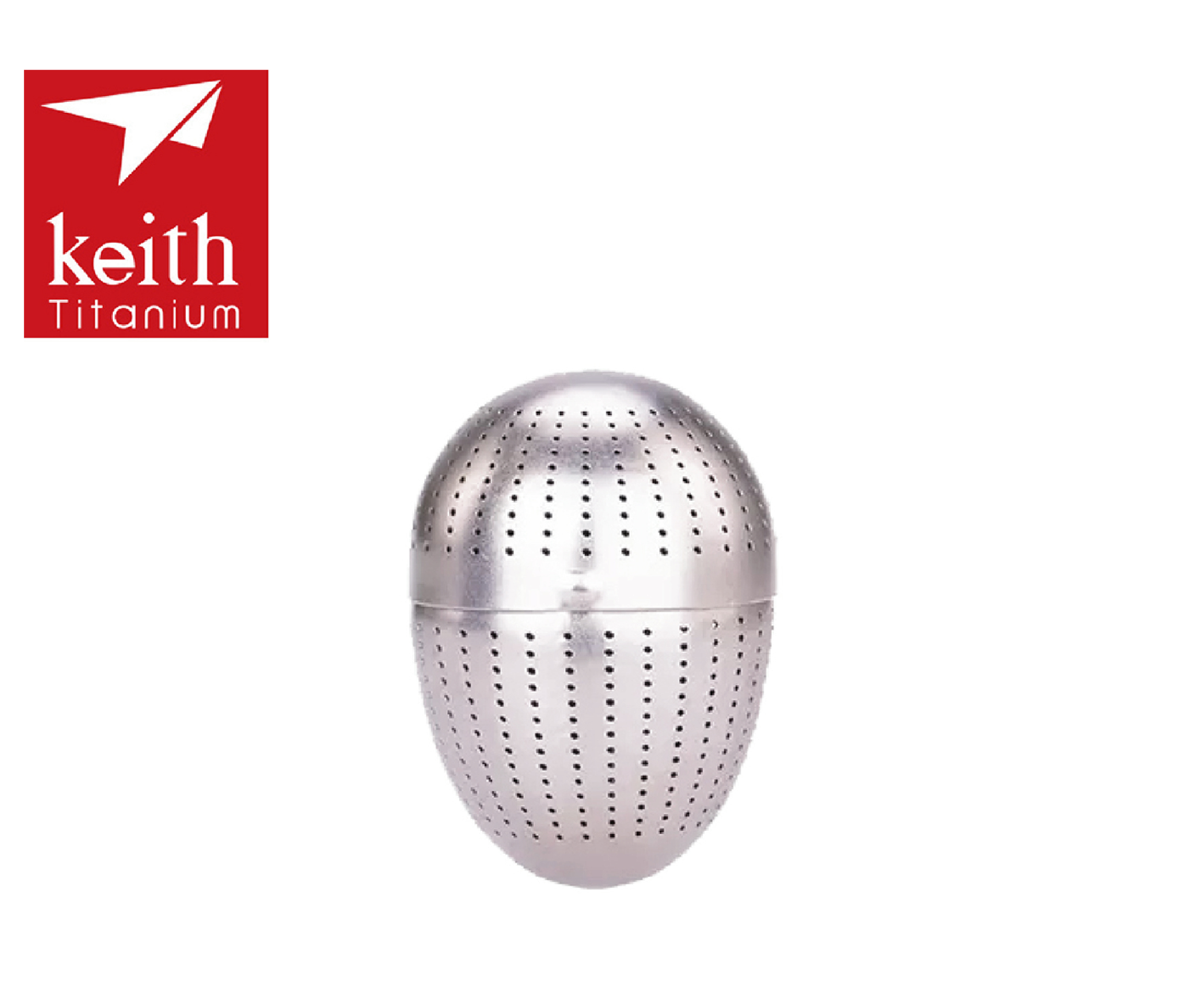 Keith 鎧斯 純鈦茶葉蛋型濾茶器附收納袋 好攜帶/泡茶/餐具/登山露營/郊山健行 51KEIMI3920