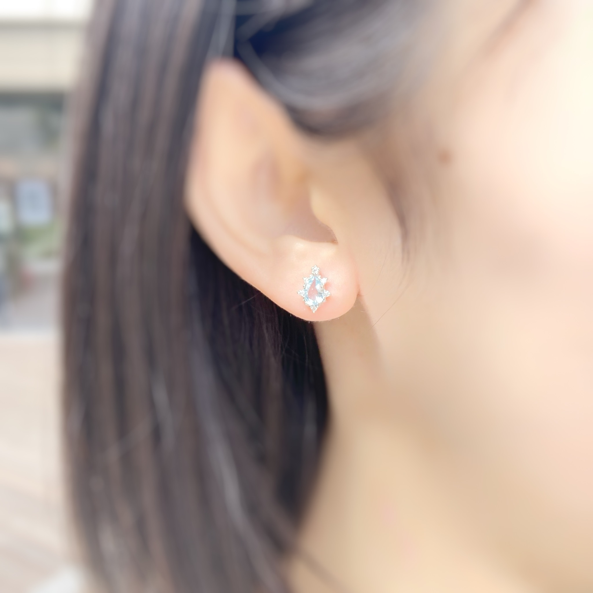 | 925純銀・托帕石 | 托帕藍耳環 | EA0490 |