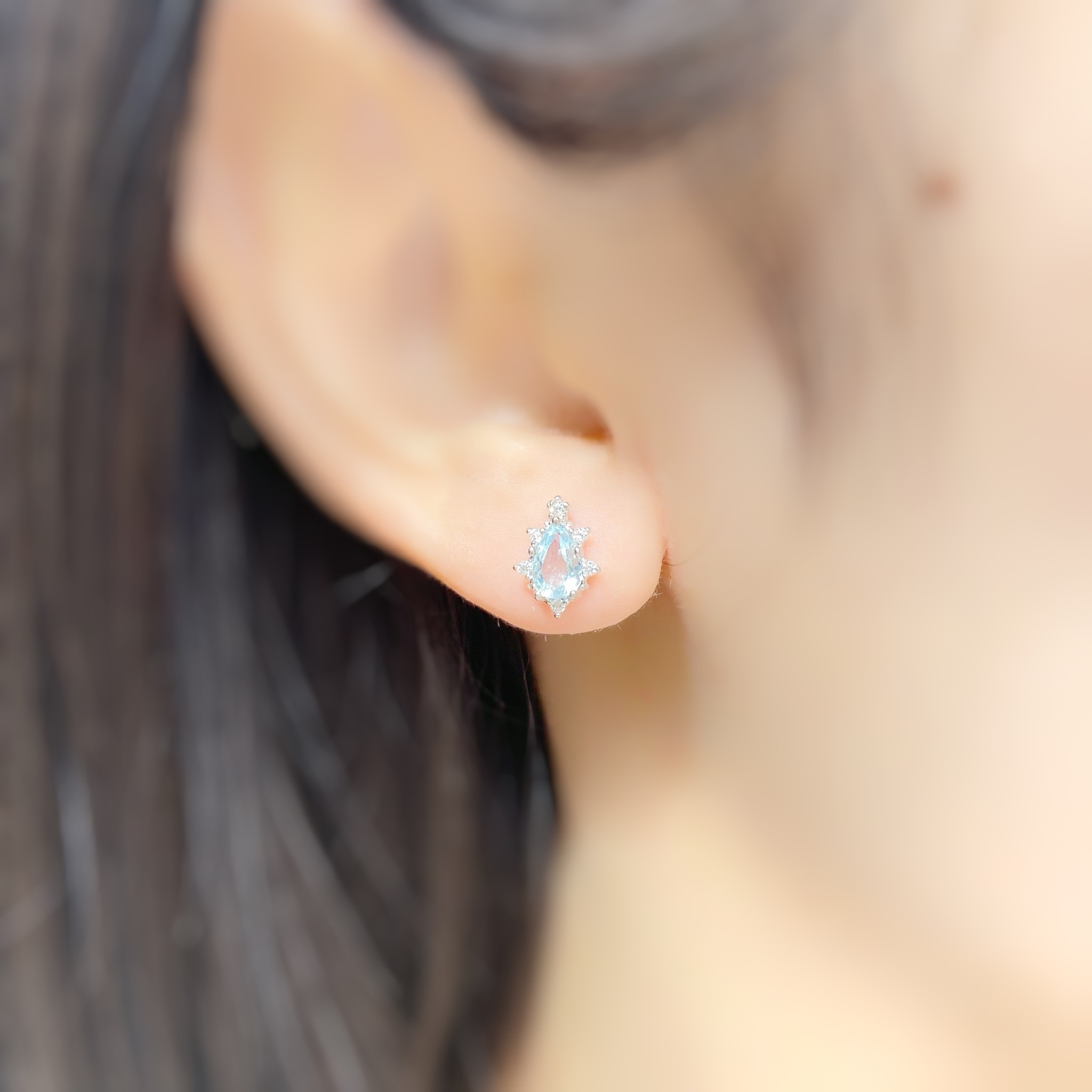 | 925純銀・托帕石 | 托帕藍耳環 | EA0490 |