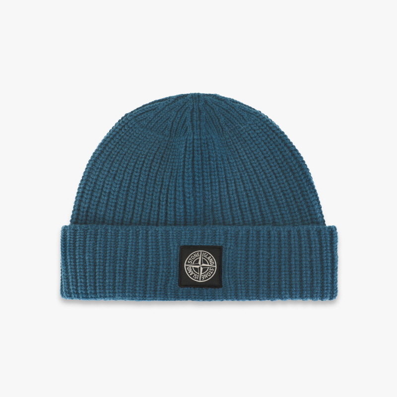 Stone Island Logo Beanie 羊毛 藍 Navy 毛帽 N10B5 V0023
