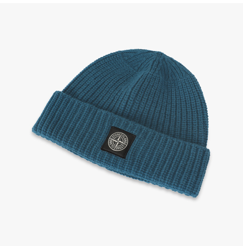 Stone Island Logo Beanie 羊毛 藍 Navy 毛帽 N10B5 V0023