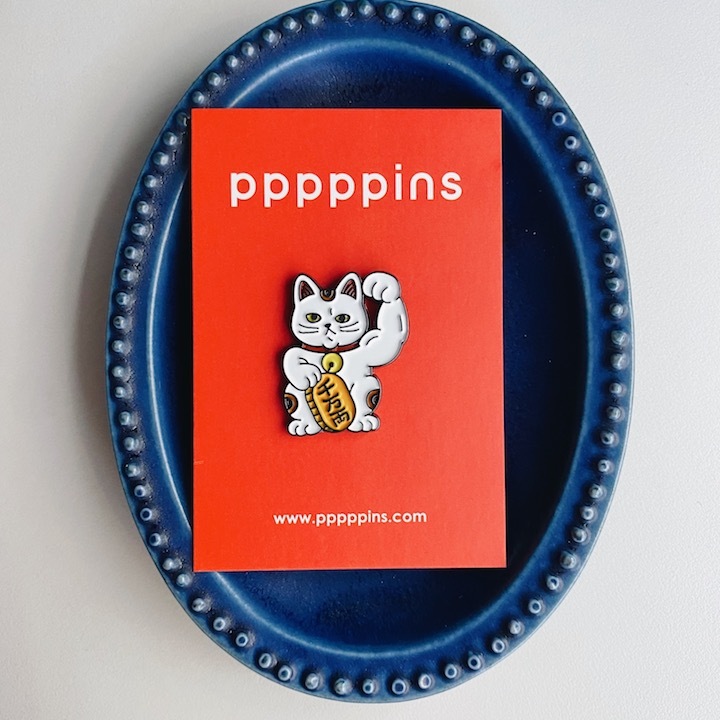 大力招財貓 琺瑯別針 胸章｜pppppins