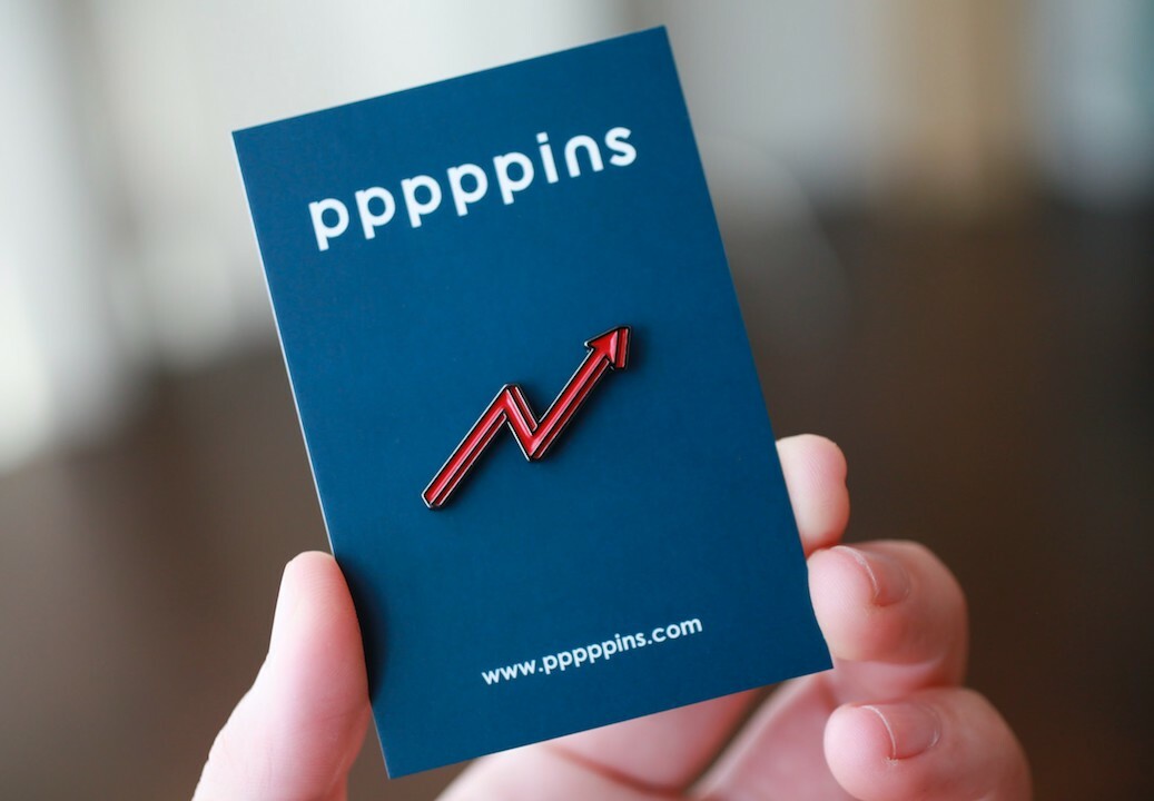 股票漲停 琺瑯別針 胸章｜pppppins