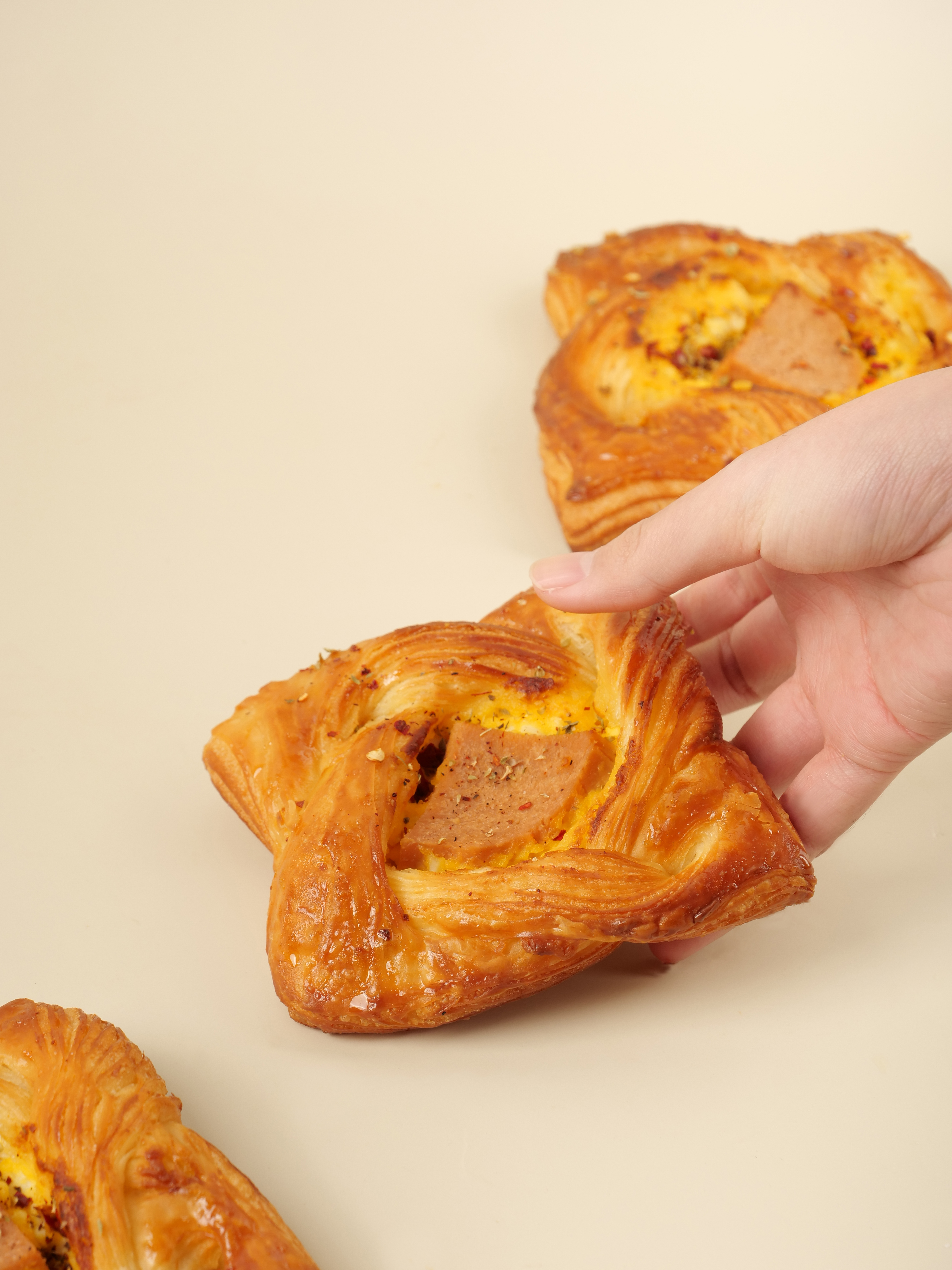 Vegetarian Ham Egg Danish