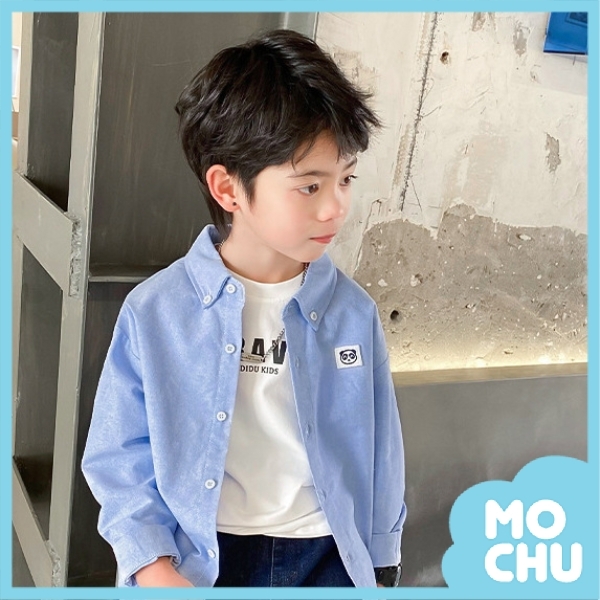 刺繡小熊鈕扣領襯衫(四色)