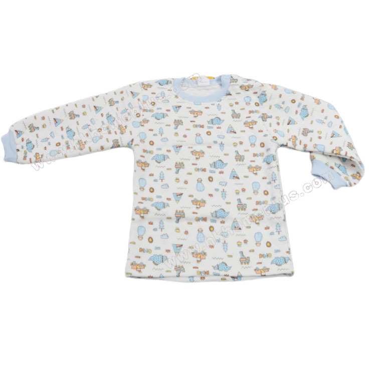 Koma Land: 嬰兒夾絲肩鈕印花長袖長褲套裝 BE3078 (18m-36m碼)