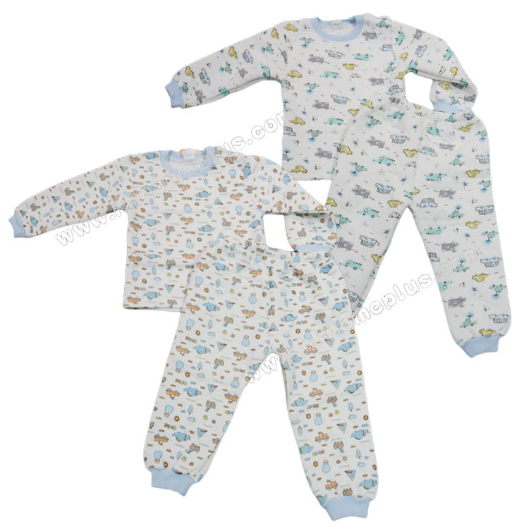 Koma Land: 嬰兒夾絲肩鈕印花長袖長褲套裝 BE3078 (18m-36m碼)