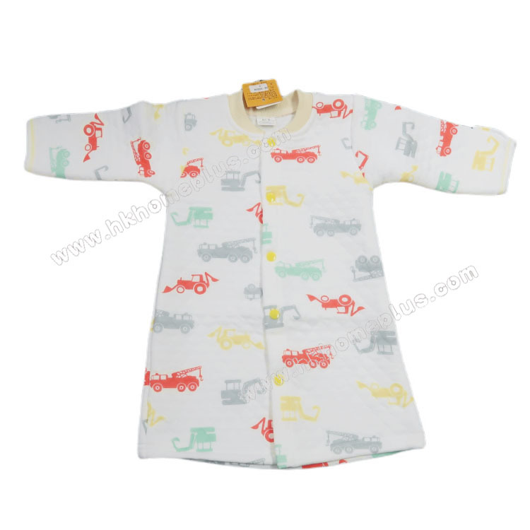 Koma Land: 嬰兒印花夾絲長袖對胸長袍 BE4055 (6 及 12 碼)