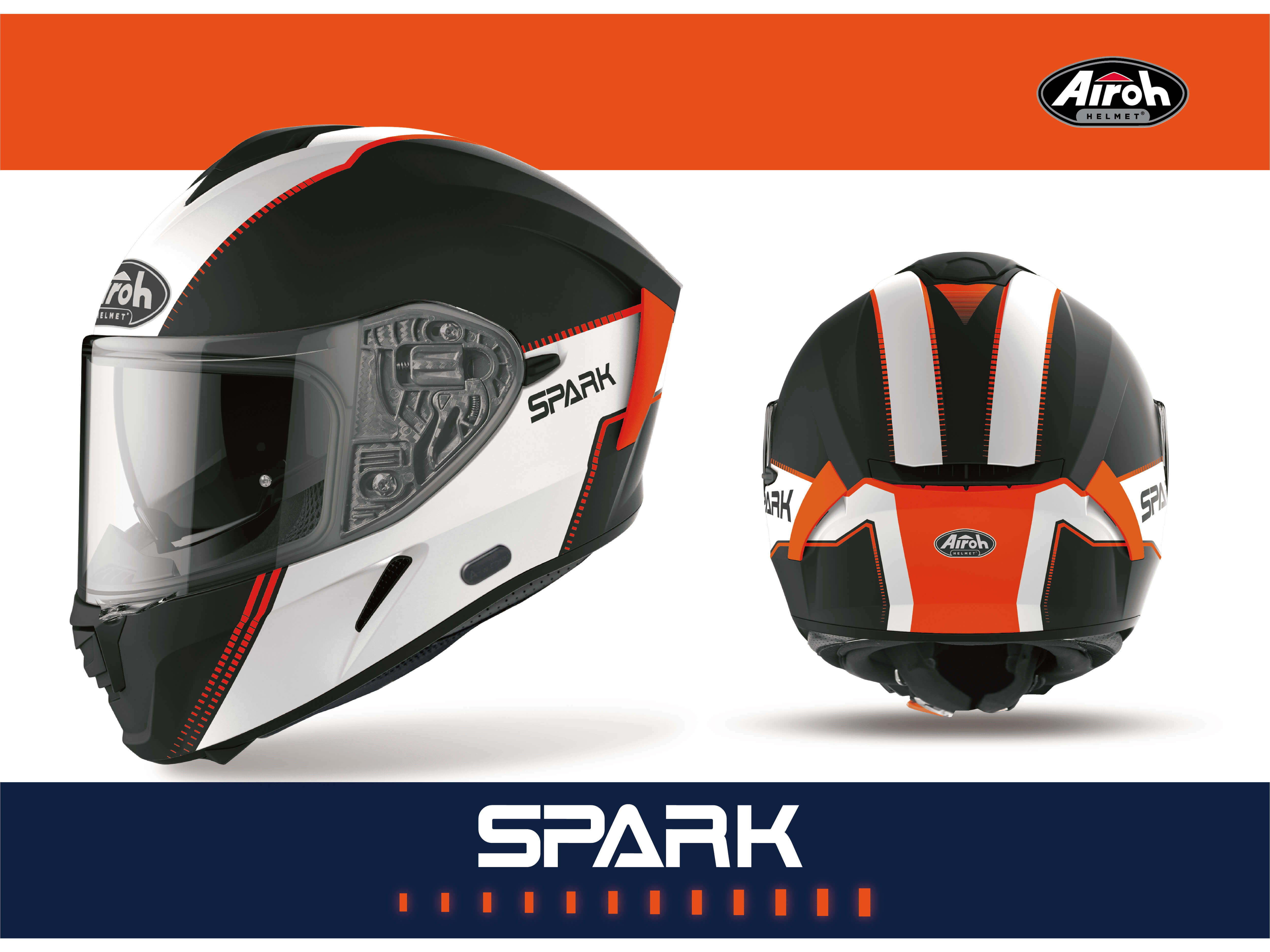 AIROH 台灣得安 SPARK #2 消光黑/橘 全罩