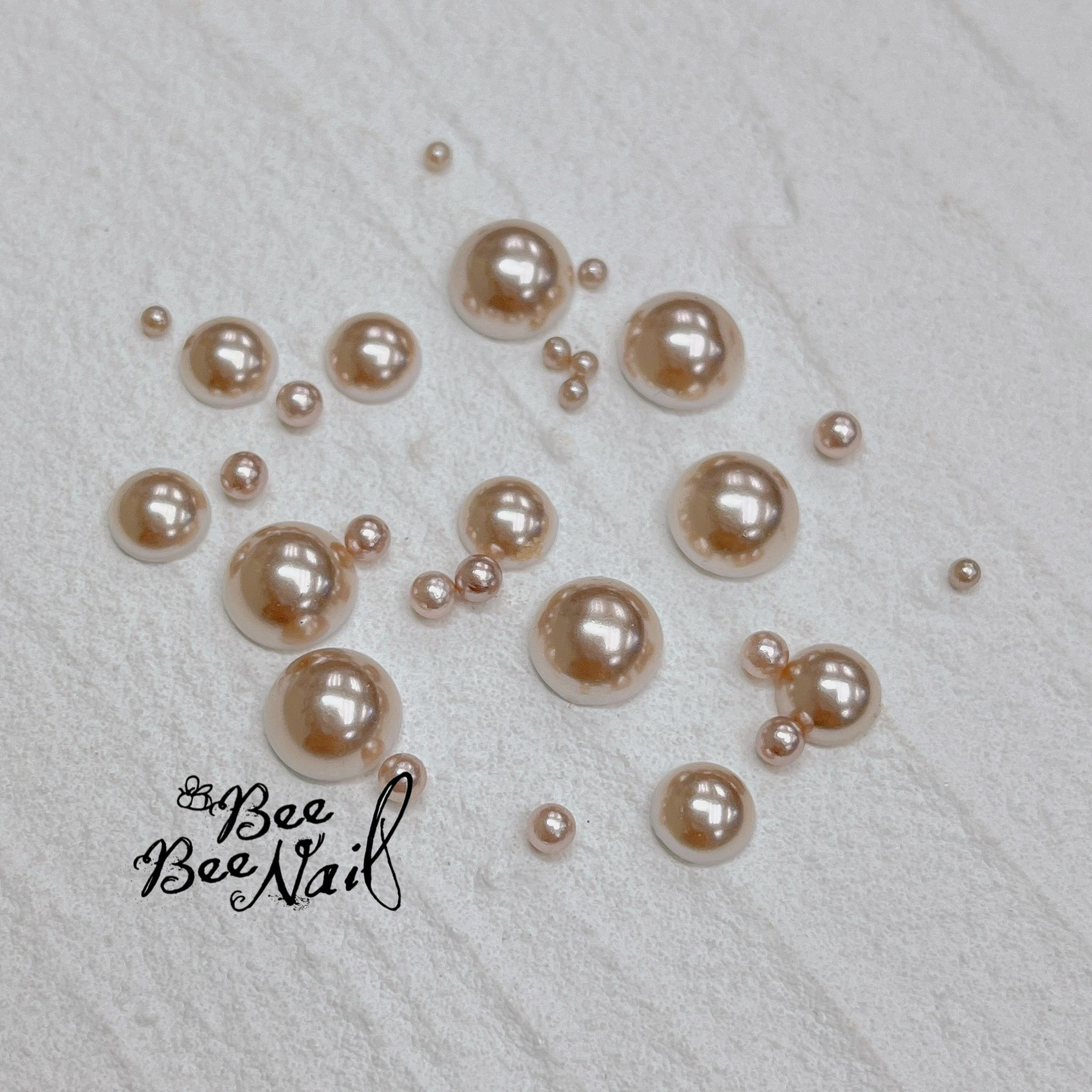 不褪色 美甲大粒珍珠飾品 大小混合 2色