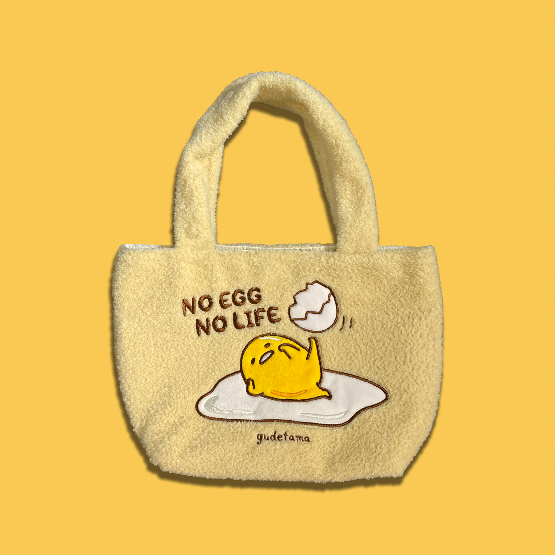 蛋黃哥-刺繡Q毛托特包-玩蛋款