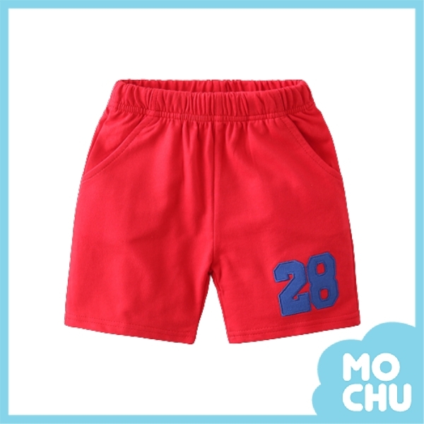 刺繡數字純色短褲(四色)