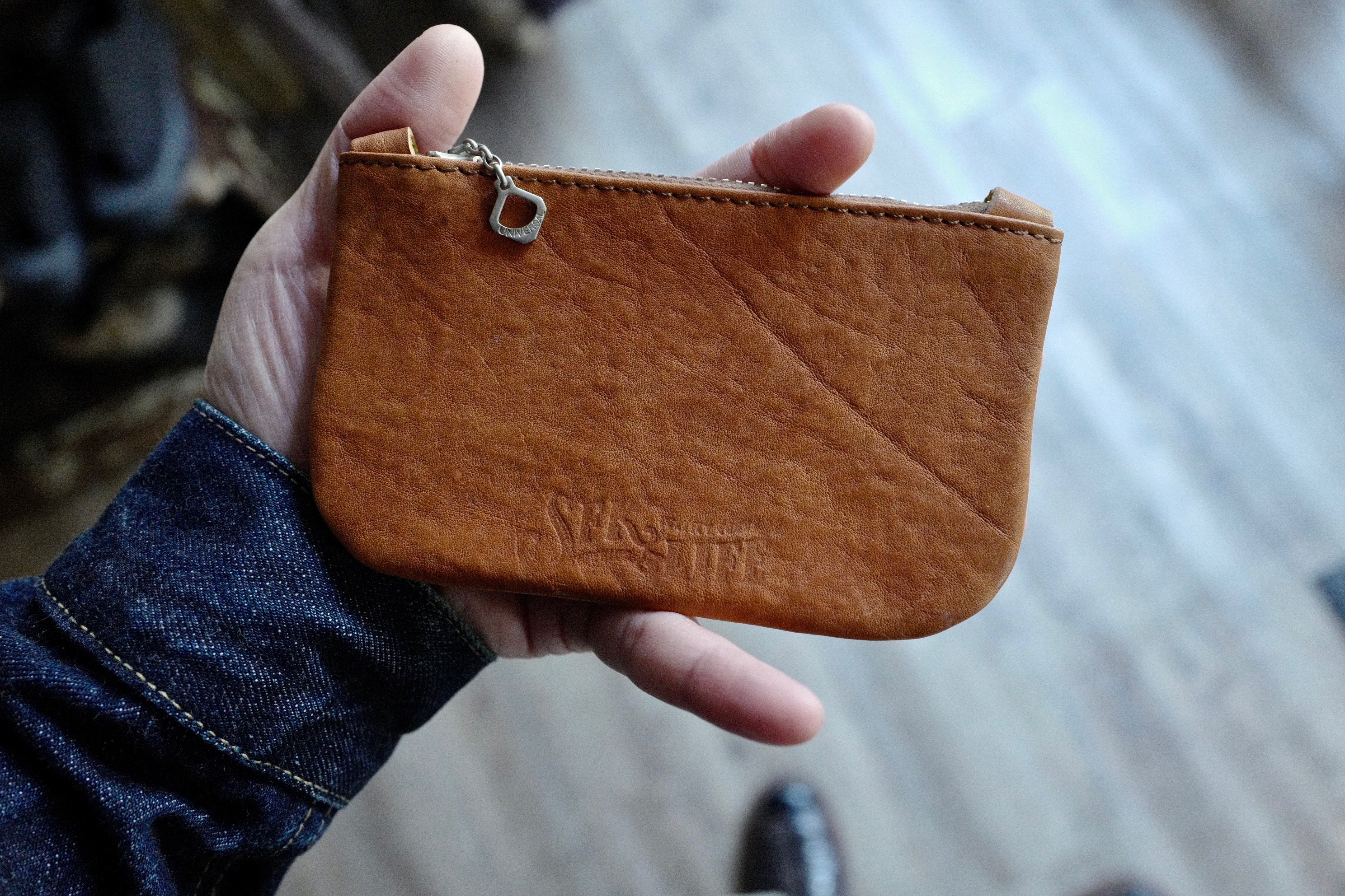 S.F.K 義大利植鞣牛革鎚擊紋 Dark Brown 小物包 (special Leather Pouch Light Brown)