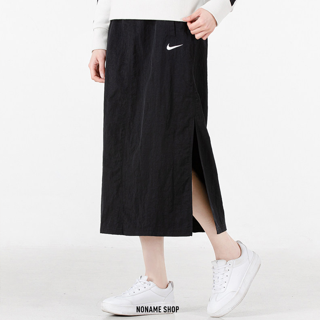 NIKE NSW SKIRT 小勾 尼龍 抽繩 開叉 高腰 長裙