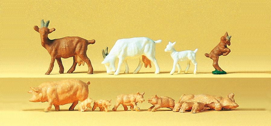 Preiser 14162 HO scale, Goats and Hogs