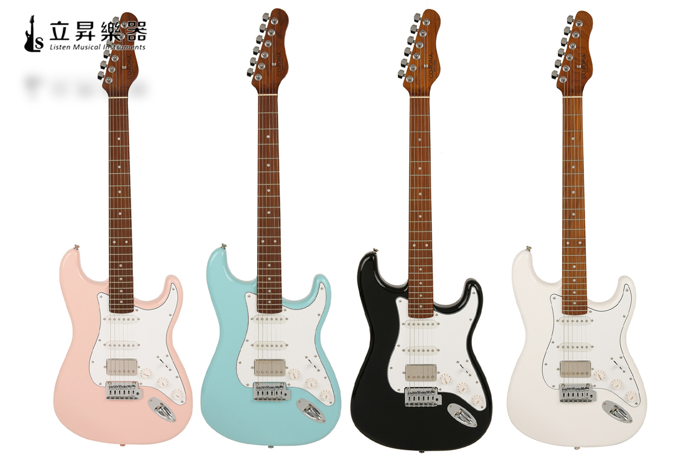 【多色可選】CORONA STANDARD PLUS SP22 Stratocaster 22格 烤楓木指板 附原廠厚袋 單單雙 兩點式 小搖座   BLK 黑色 / OWT 奧林匹克白 / DHB 海豚藍 / SHP 貝殼粉紅