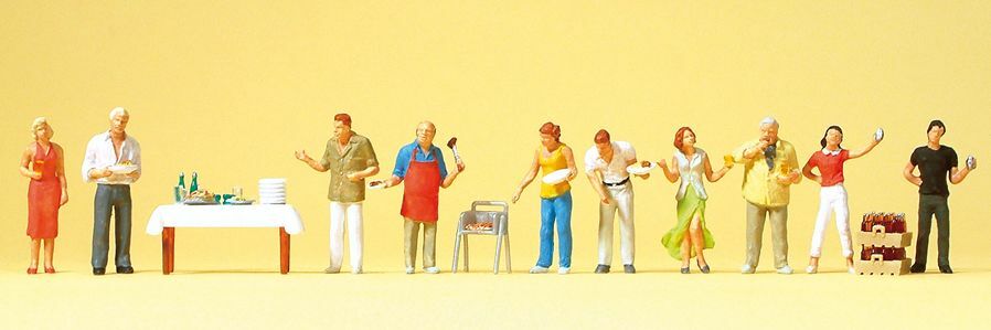 Preiser 10553 HO scale, Barbecue party in the garden