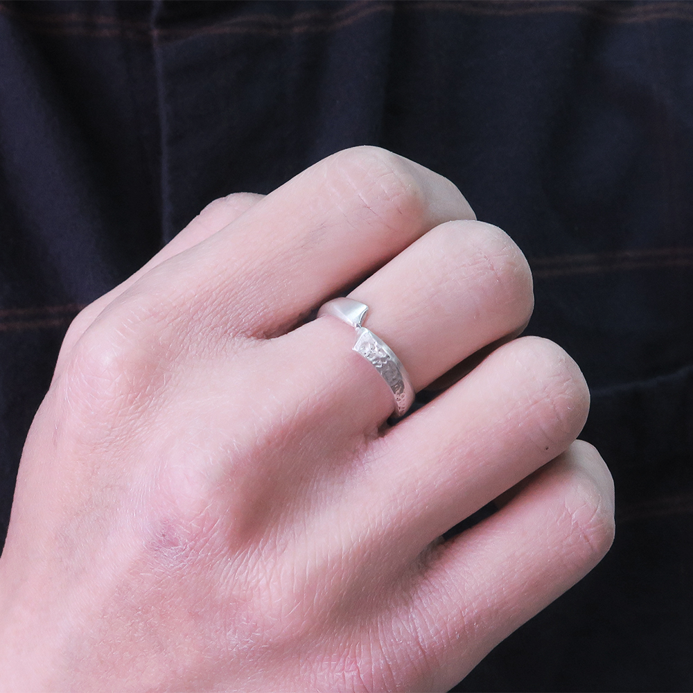 晝夜銀戒〈白晝〉情侶款 男戒 刻字訂製 925純銀戒指