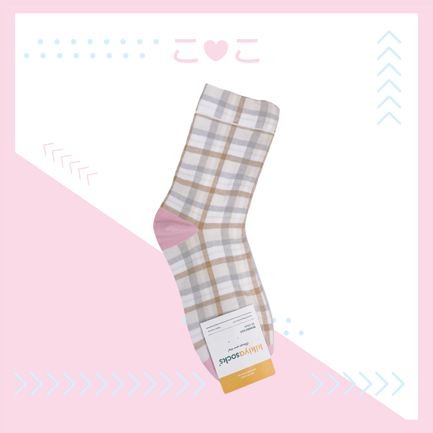正韓質感糖果色細格紋襪子